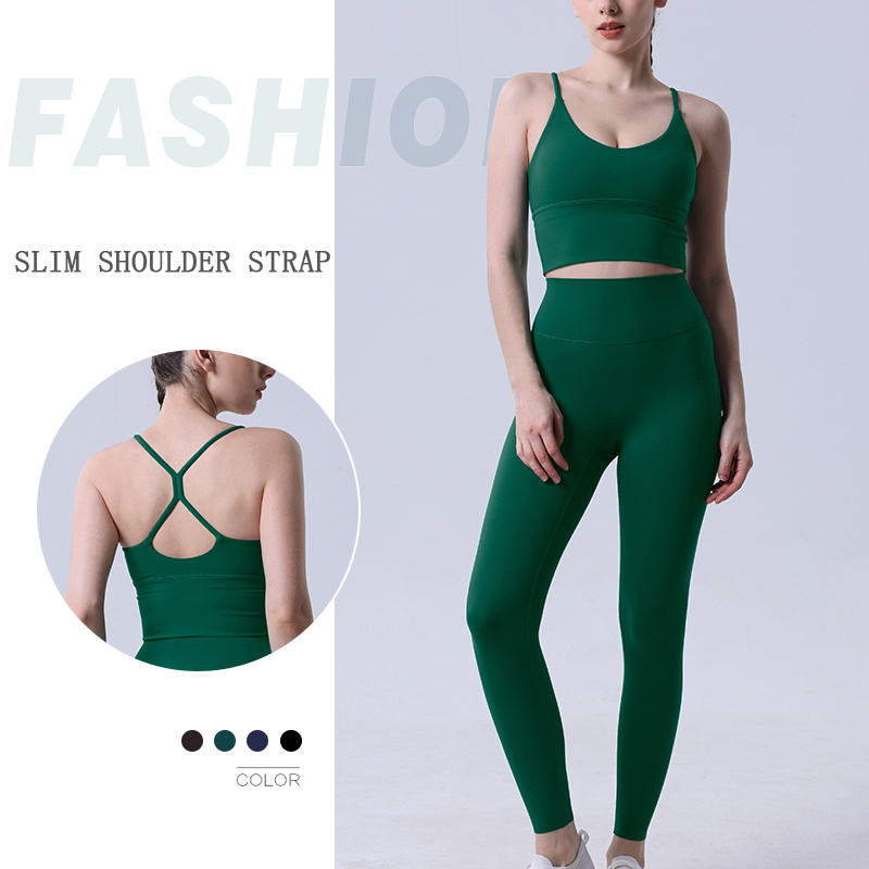 Ropa de Yoga de 2 piezas, chándal para mujer, ropa atlética, traje de Fitness para Pilates, entrenamiento de gimnasio, ropa de realce, Sujetador deportivo, traje de mallas