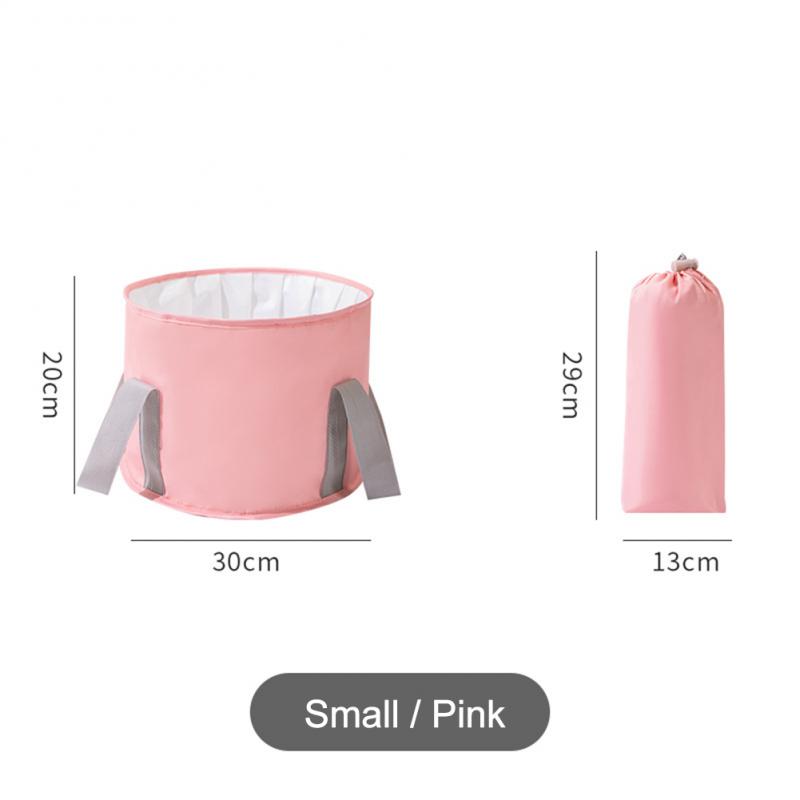Foldable Foot Soaking Bucket Washing Basin Travel Camping Washbasin Bucket Portable Folding Laundry Tub Foot Bath Bucket: Small Pink