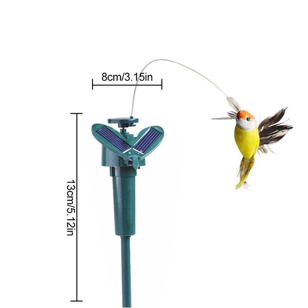 Oiseau rotatif à énergie solaire, jouet amusant, colibri volant, pour décoration d&#39;extérieur, jardin, cour