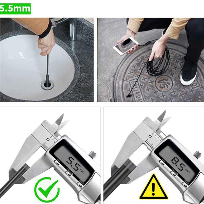 5.5mm 3.5M WIFI Endoscope Camera Mini Waterproof 1080P Hard Cable Inspection Camera USB Endoscope For Android IOS