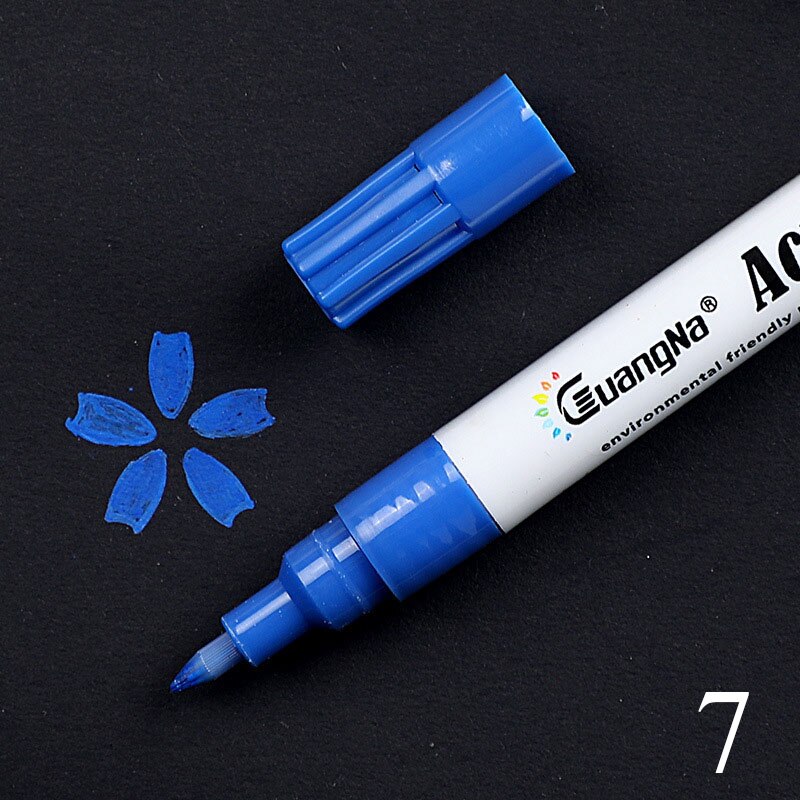 0.7mm akryl tegning graffiti tusj penn 18 farger signering penn keramisk svart kort penn farge tegning penn skole kontorrekvisita: Safir