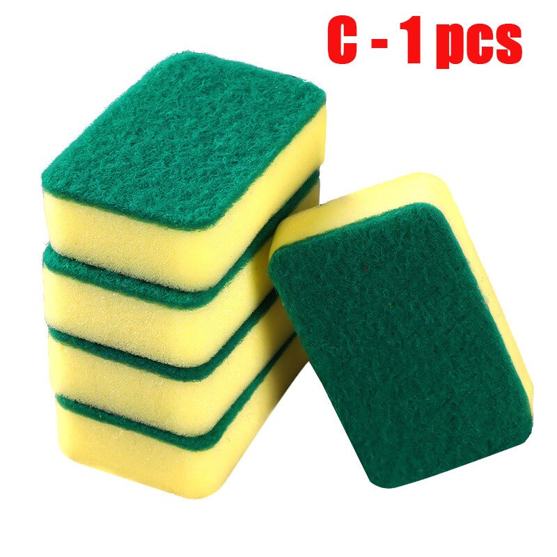 High Density Sponge Kitchen Cleaning Tools Washing Towels Wiping Rags Sponge Scouring Pad Microfiber Dish Cleaning Cloth Sponges: C - 1pcs