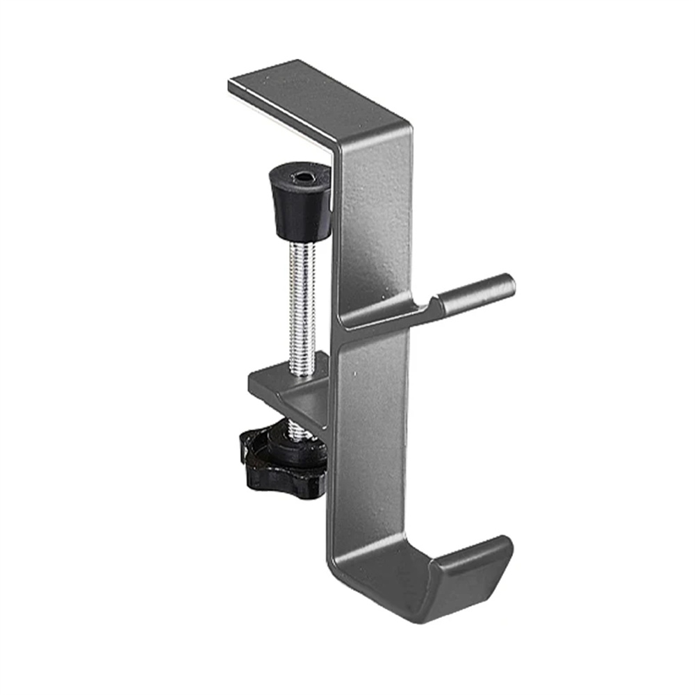 Justerbar skrivbordskrok headset ryggsäck förvaringshängare stansfri aluminiumlegering hemmakontor klassrum organisatör klämma: Röd