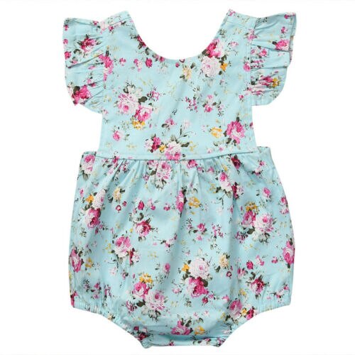 Menina Romper Do Bebê recém-nascido Bodysuit Floral Sunsuit Verão Roupas Outfits