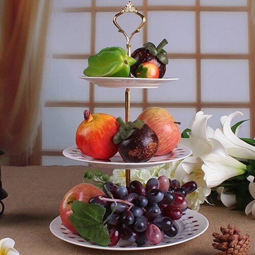Duurzaam Keuken Accessoires 3-Layer Fruit Taart Plaat Stand Home Party Dessert Opbergrek Cupcake Serveren Opslag Houder Lade