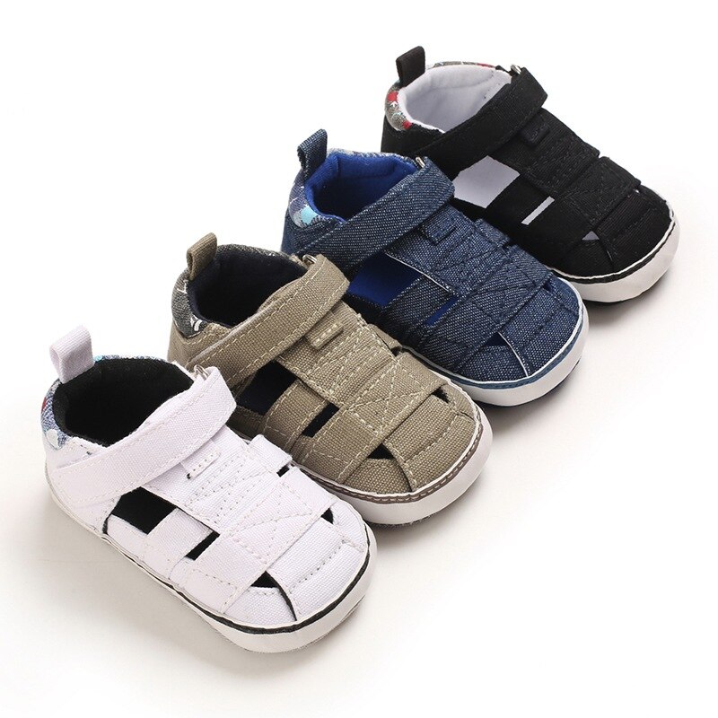 Summer Newborn Boys Hollow Out Sandals Baby Boy Non Slip Cotton Soft Non Slip Walking Shoes