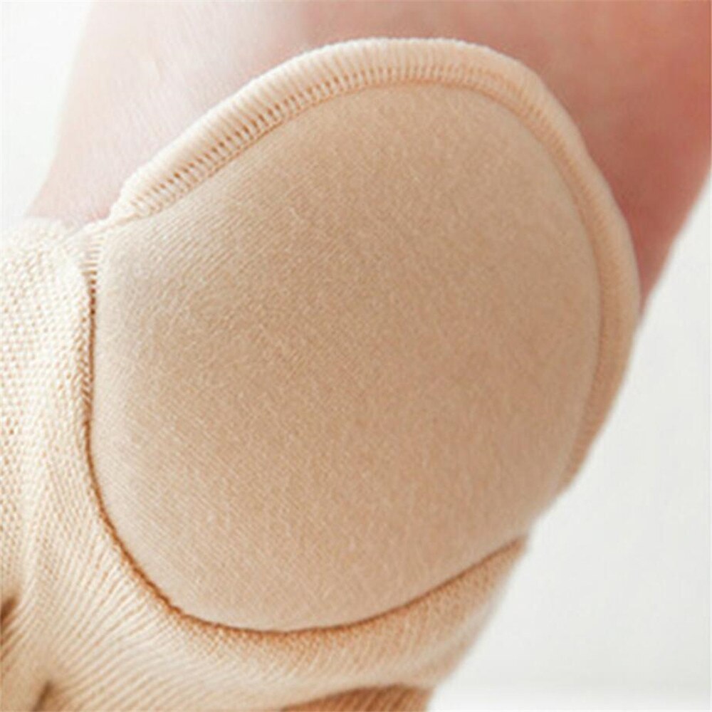 Calcetines de tacón alto para mujer, plantilla con puntera a prueba de dolor, media palma gruesa, ropa Invisible, medias a la mitad, barco/Calcetines de corte bajo