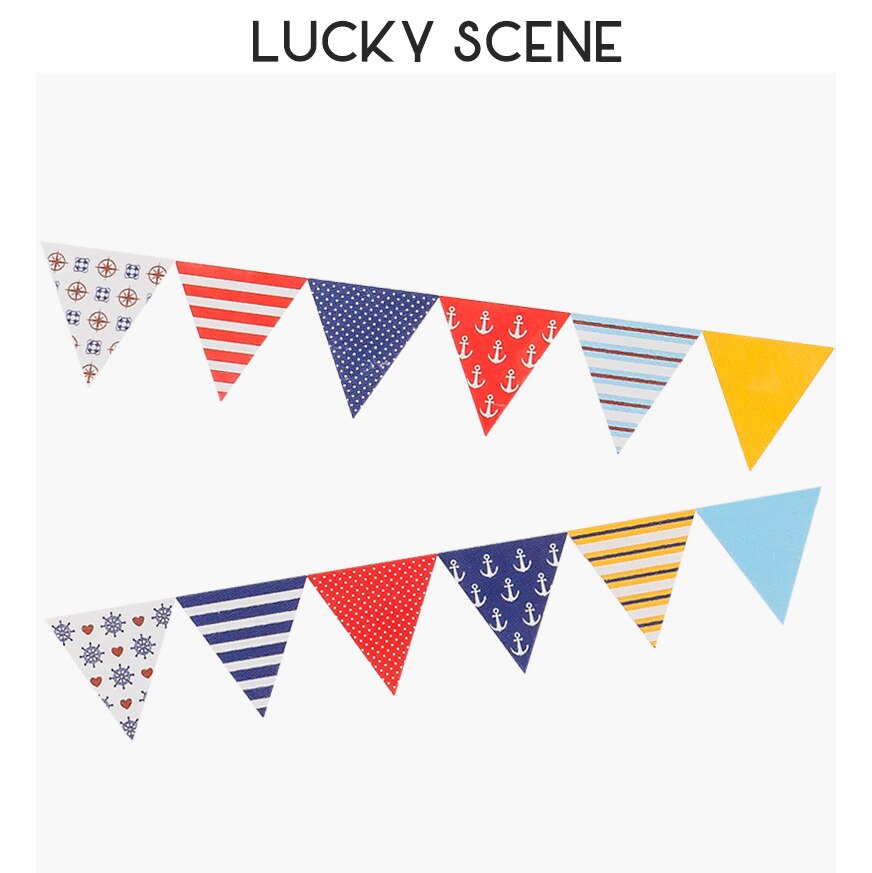 Paper Banner Flags Bunting Birthday Event Festival Party Celebration, Decorations S00451: navy