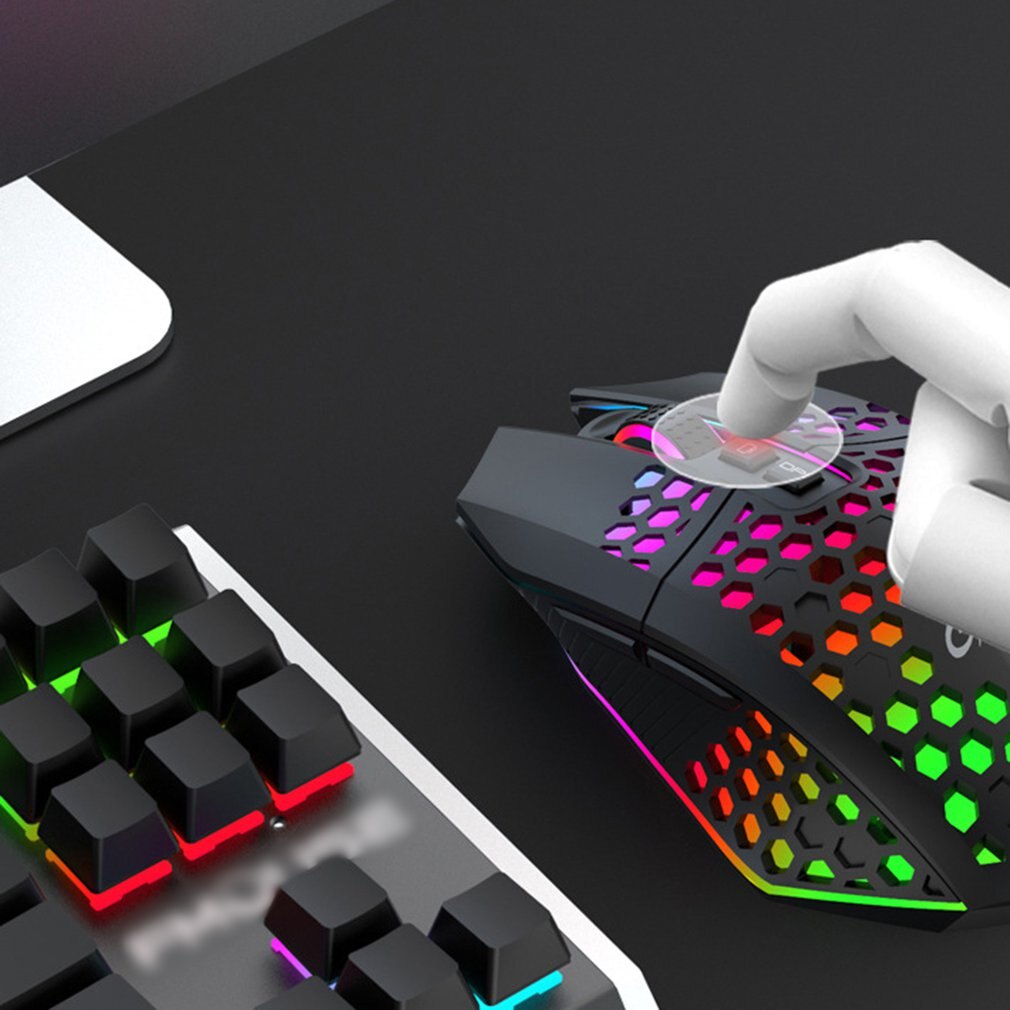 Gaming Mouse Hollow Light Sound Operation Silent Buttons Unique Creativity Hide Desktop Gaming Mouse