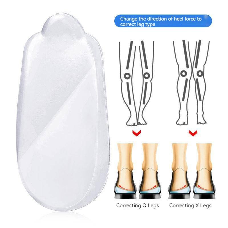 2 pçs medial calcanhar lateral cunha palmilhas de silicone supinação pronation gel corretivo adesivo sapato inserções para alinhamento do pé