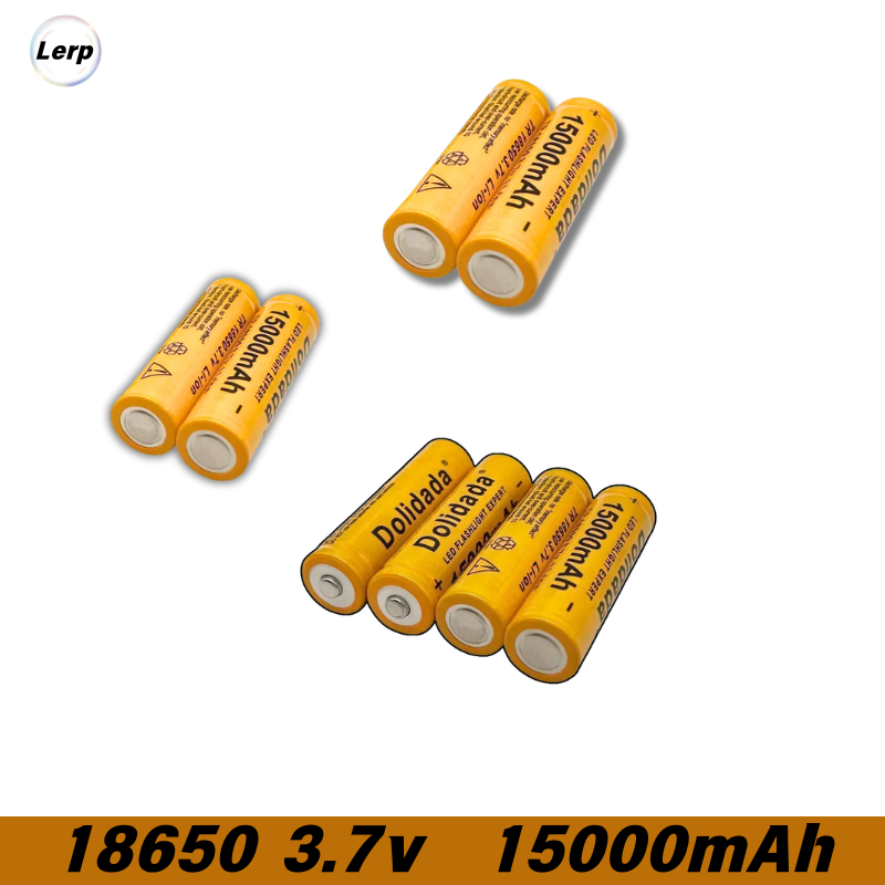 Dolidada-Lithium-ion Battery, 3.7V, 15000 mAh, 18650, recarregável, adequado para lanternas LED, produtos eletrônicos