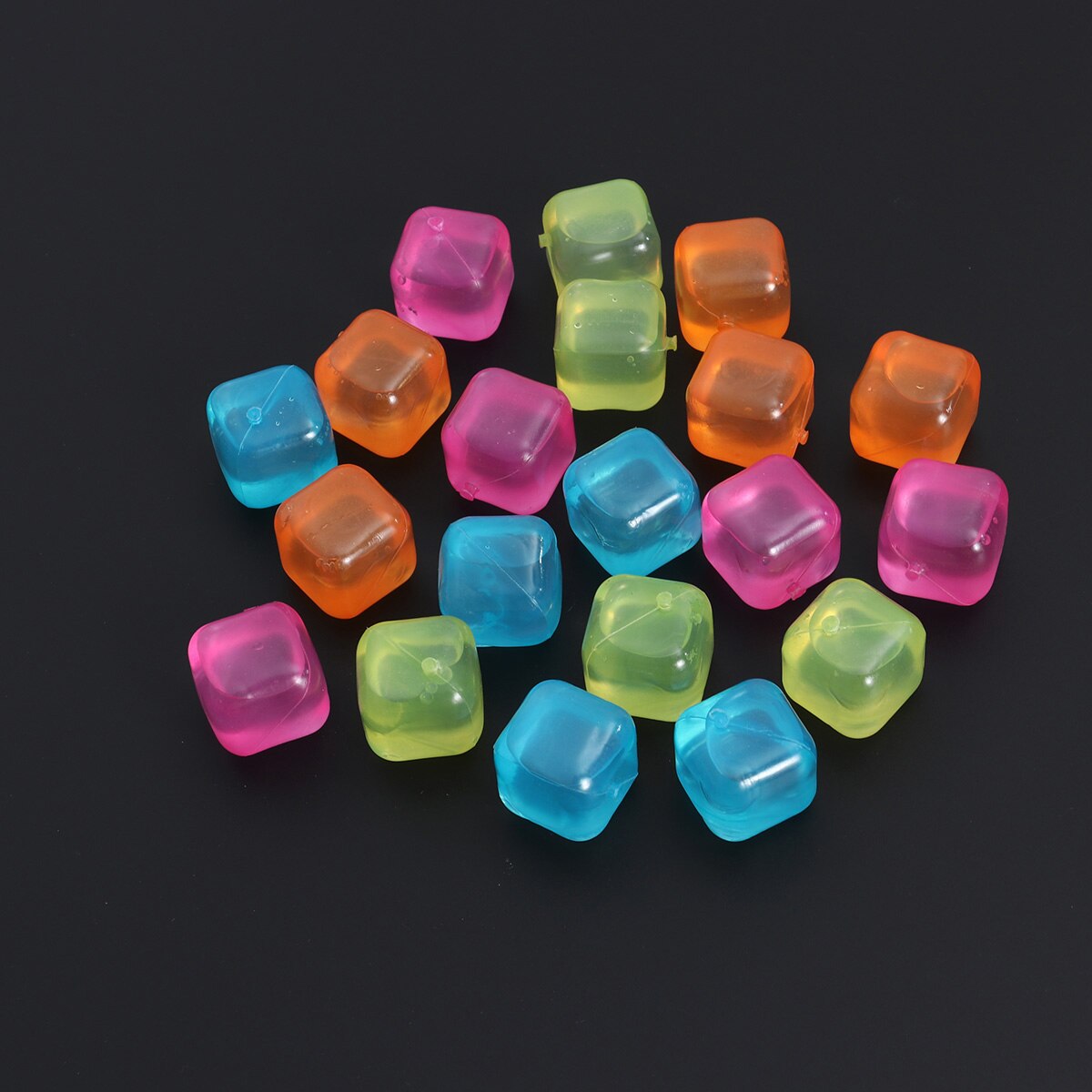 20 stks/pak Vierkante Herbruikbare 3D Ijsblokjes Multicolor Cooling Tool voor Party (Willekeurige Kleur)