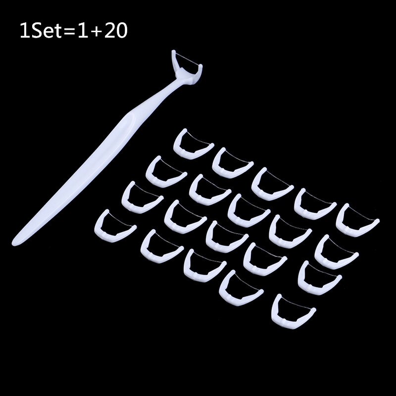 50M Ultra Mince Plat Fil Dentaire Réutilisable Porte-Fil En Plastique Dur Boîte interdentaire Avec 50m Flosses Pour Oral D'hygiène