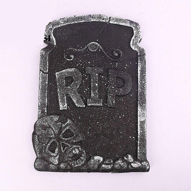 Halloween decoración de jardín esqueleto tumba Lápida con letras RIP Bad omens decoración de Casa Encantada asustar a los niños