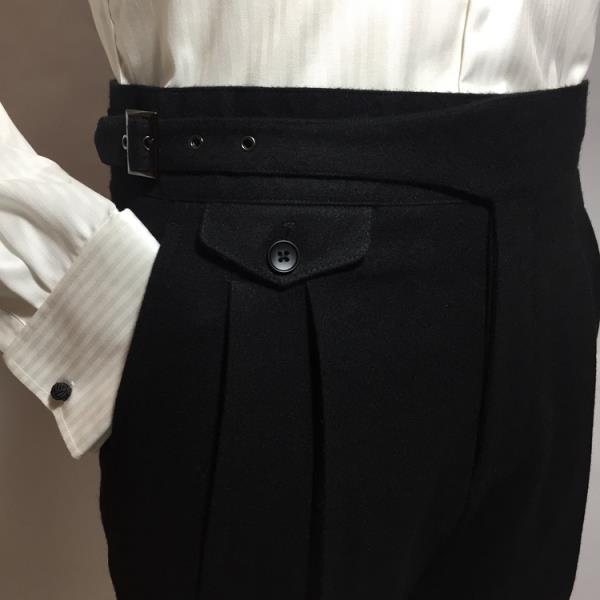 Trousers for Men Wool Tweed Pants Retro Men Trousers Autumn High Waist Pants Gentleman Trousers Suit Male Men&#39;s Clothing
