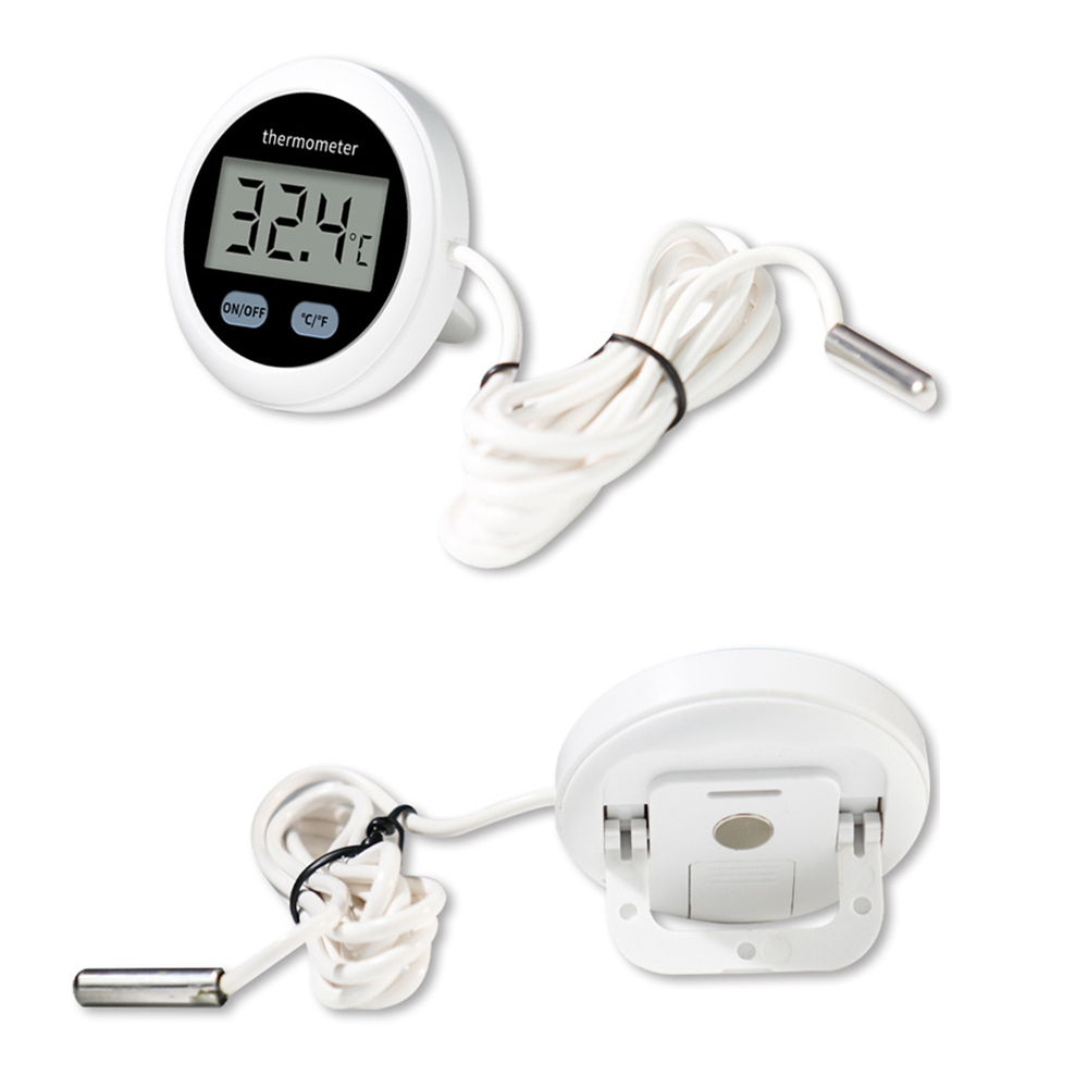 Termómetro Digital LCD, Mini termómetro redondo de temperatura, Sensor, Monitor para acuario, pecera, 50 ~ + 110 ℃