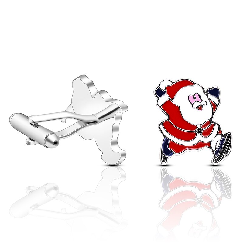 Claus Men's Novelty Cuff link Cufflinks Mans Suit Accessories Jewellery Luxury Shirt Christmas Day Pattern Cufflink: Default Title