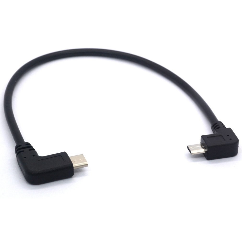 Type C to Micro USB Cable, 90 Deg USB-C Male to Micro-B Male Adapter Converter