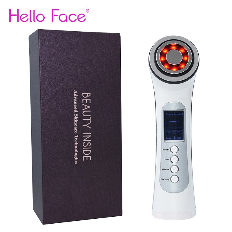 RF EMS Facial Lifting Beauty Machine Radio Mesotherapy Electroporation LED Photon Face Skin Rejuvenation Tighten Device