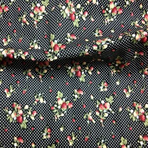 Tela de popelina de algodón con estampado de flores, tela de popelina negra y real de 50x145cm para costura artesanal, vestido de tela para bebé, retazos: design C