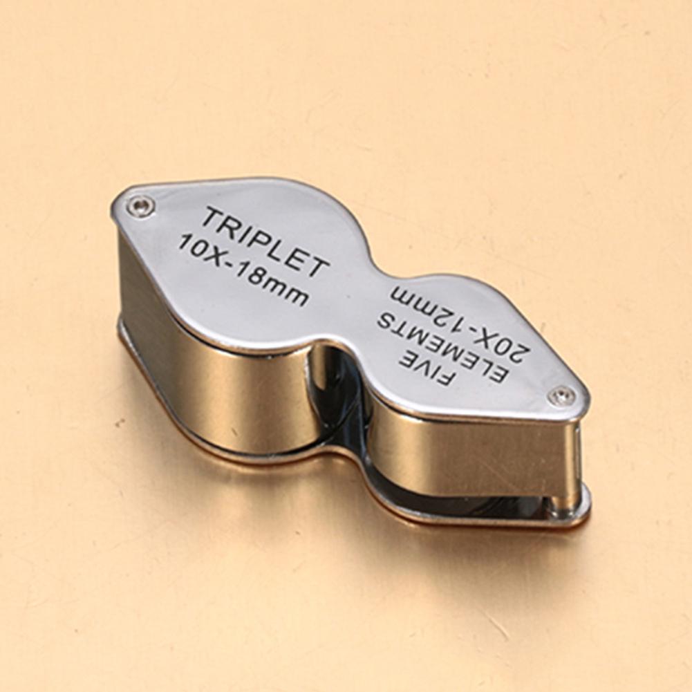 Lupa de alta definición con alta potencia de aumento, 10 veces 20 veces, lente de cristal óptico, lupa de identificación de joyería #20
