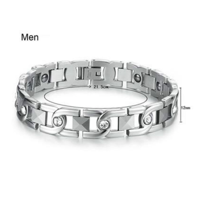 Cubic Zirconia Silver Color Germanium Chain Couples Bracelets Love Bracelet for Lovers' Engagement Wedding Anniversary Day