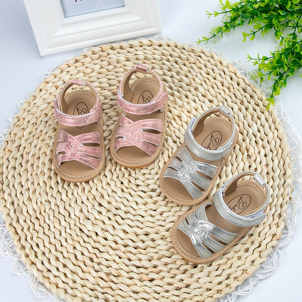 Pasgeboren Baby Meisje Sandalen Outdoor Haak-Loop Platte Rubberen Zool Anti-Slip Peuter Eerste Wandelaars Leuke Zomer Wieg schoenen 0-18M