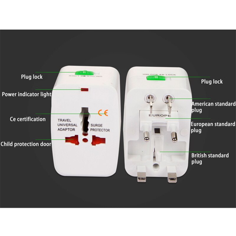 Universal Travel Adapter Multi-Plug Charger Global Conversion Charger Multi-Function Power With Port Converter EU UK US AU Plug