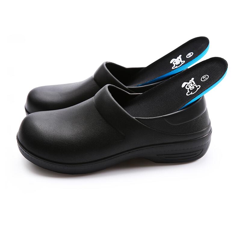 EVA-zapatos de trabajo antideslizantes para cocina, Sandalias planas, impermeables, a prueba de aceite, para Chef, maestro, cocinero, Hotel, restaurante: Negro / XXXL
