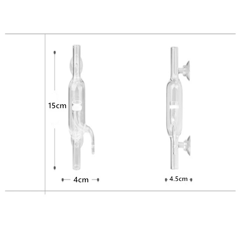 Aquatics Inline Diffuser 12/16 16/22 Glass CO2 Atomizer Bubble Diffuser Reactor Injector for Planted Aquariums Fish Tanks
