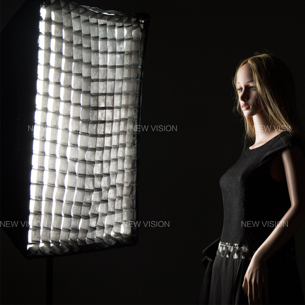 Godox 60*90cm 24" * 35" Honeycomb Grid Rectangle Umbrella Softbox Light Stand Shoe Holder Bracket Kit for Speedlite Flash
