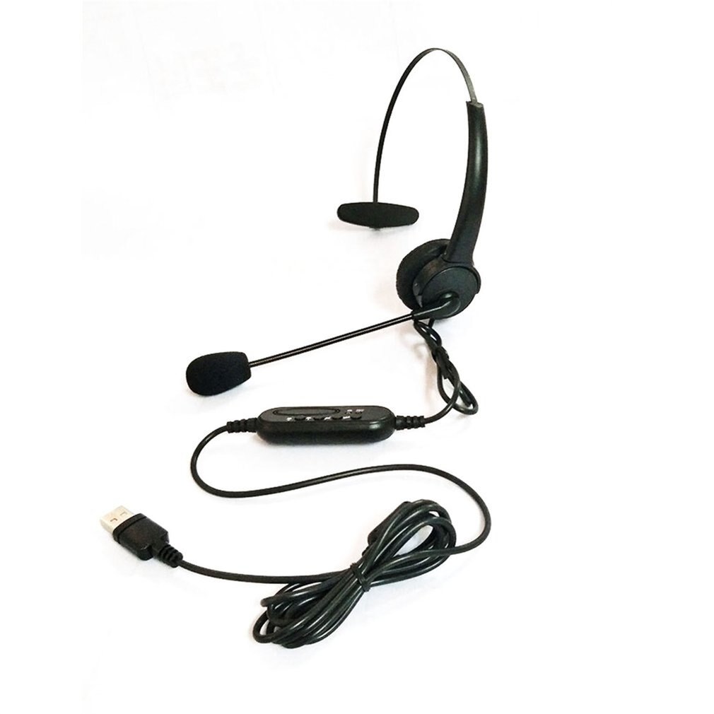 Usb Headset Met Microfoon Draaibare Verstelbare Ruisonderdrukkende Oortelefoon Callcenter Headset Oortelefoon Voor Pc Laptop 32