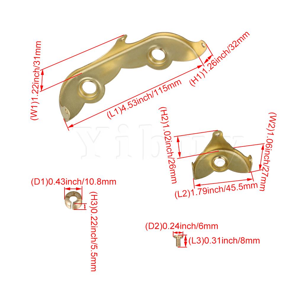 Yibuy 3 Pieces Gold Color Copper Tenor Saxophone Key Guard Keyguard Kit