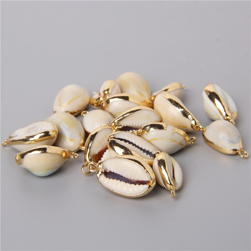 Natuurlijke Wit Grijs Schelp Strand Hangers Charme Voor Sieraden Maken Ketting Oorbellen Armband Accessoires 10Pcs Bulk
