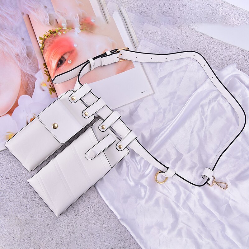 Women Waist Bag Leather Waist Belt Bag Crossbody Chest Bags Girl Fanny Pack Small Phone Pack Shoulder Strap Packs: WT