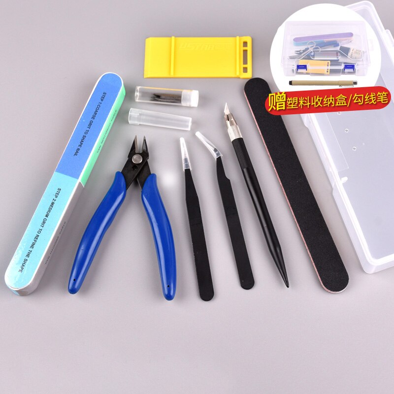 DIY Hobby Model Building Tools Set Accessories For Gundam Tools Cutting Mat Grinding Machine Polishing Tools Kit: Basic tool 2