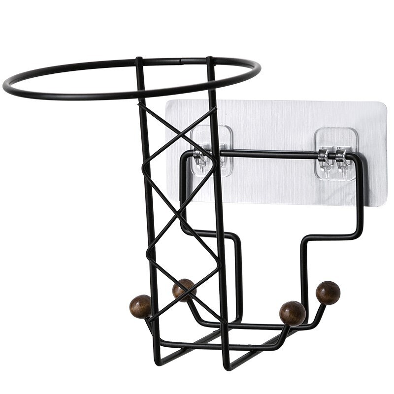 Support de casque de moto sans trou multi-fonction tenture murale chapeau support de rangement support de rangement sans Trace pâte portemanteau: black