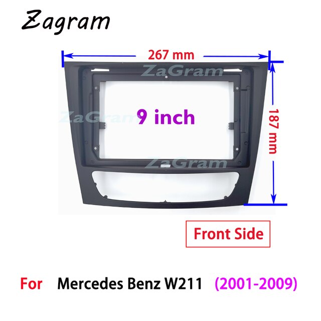 Cable de salpicadero para coche Mercedes Benz W211, 9 pulgadas, 2 Din, Panel, reproductor de Cd y Dvd, marco de Audio, Kit de montaje, 2001: frame