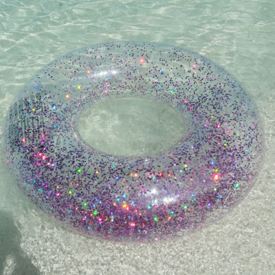 9 kleuren Glitter Zwembad Buis 107 cm Giant Opblaasbare Zwemmen Ring Voor Volwassen Vrouwen Zwembad Float Air Matras Zomer Water speelgoed boia: rose red