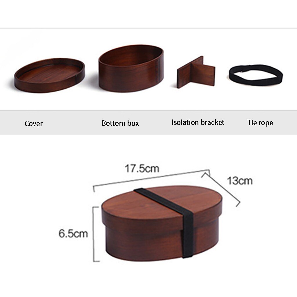 Wooden Lunch Box Japanese Style 700ml Tableware Bento Environmental Portable Dinnerware Picnic Food Storage Container Foodbox