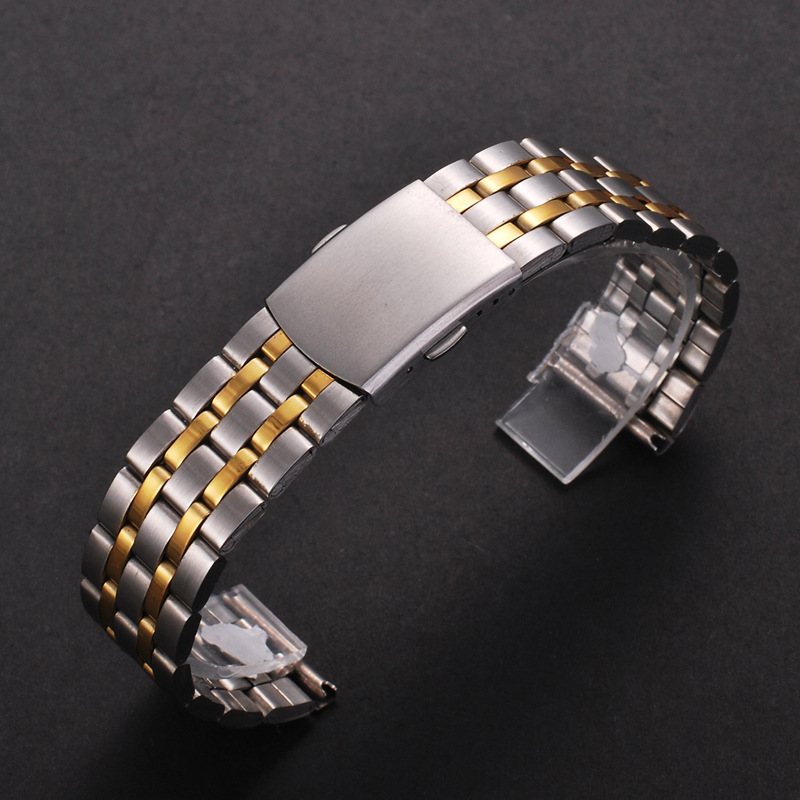 Edelstahl-Uhrenarmband, universelles Armband, faltbare Sicherheitsschnalle für Damen, Armband, 18 mm, 20 mm, 22 mm, Uhrengürtel-Zubehör: Lila / 20mm