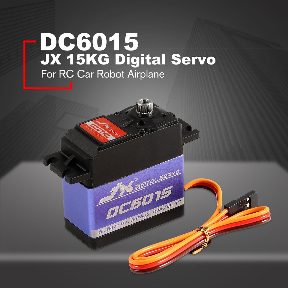 JX DC6015 4.8-6.6V 15KG Metal Gear 0.10 Sec Large Torque Digital Servo For RC Car Robot Airplane Aircraft Accessories