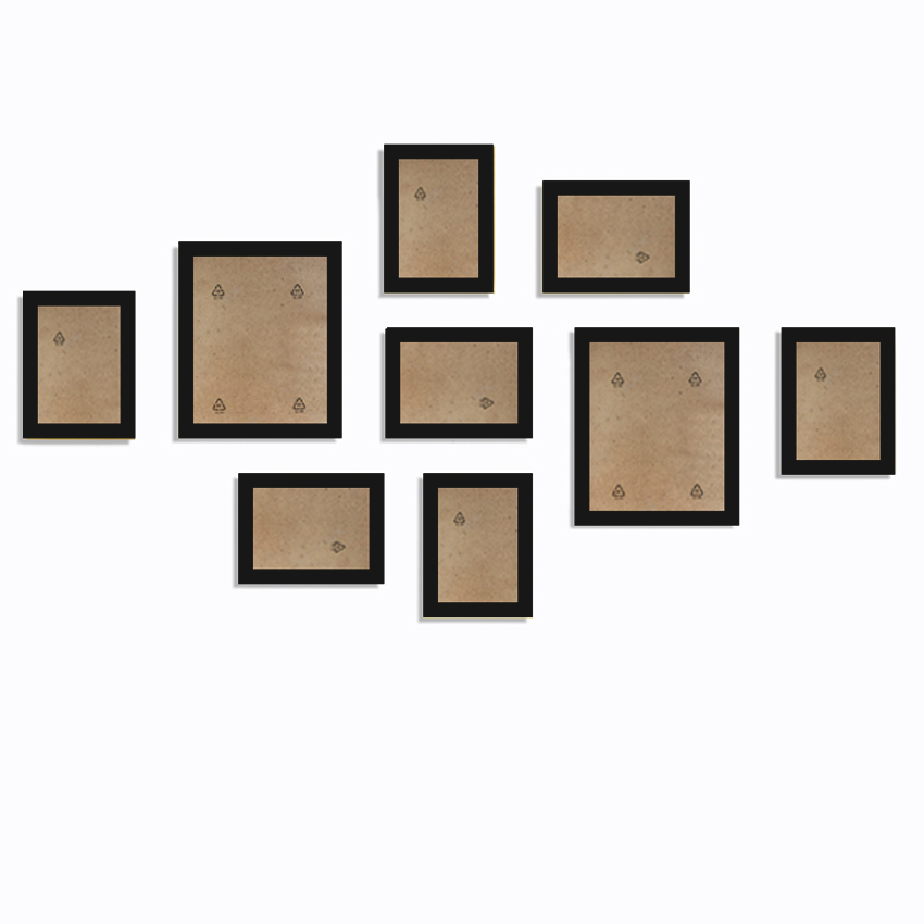9 Stks/set Natuurlijke Hout Fotolijsten Muur Decor Fotolijst Voor Muur Opknoping Klassieke Houten Frame Voor Woonkamer Decoratie