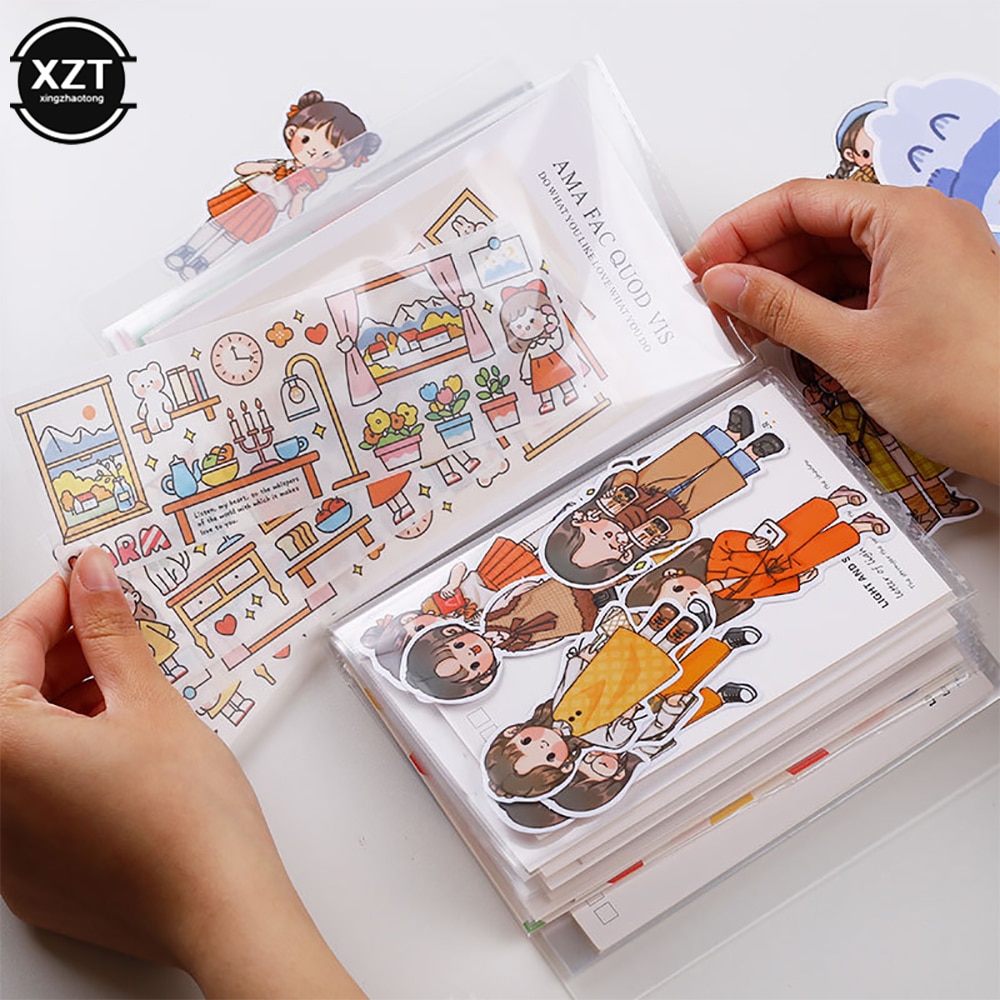 transparent Fotoalbum Lagerung Taschen A6 40 seiten Große Kapazität Aufkleber EinfüGen Seite DIY sofortig Bilder PP Lagerung Veranstalter