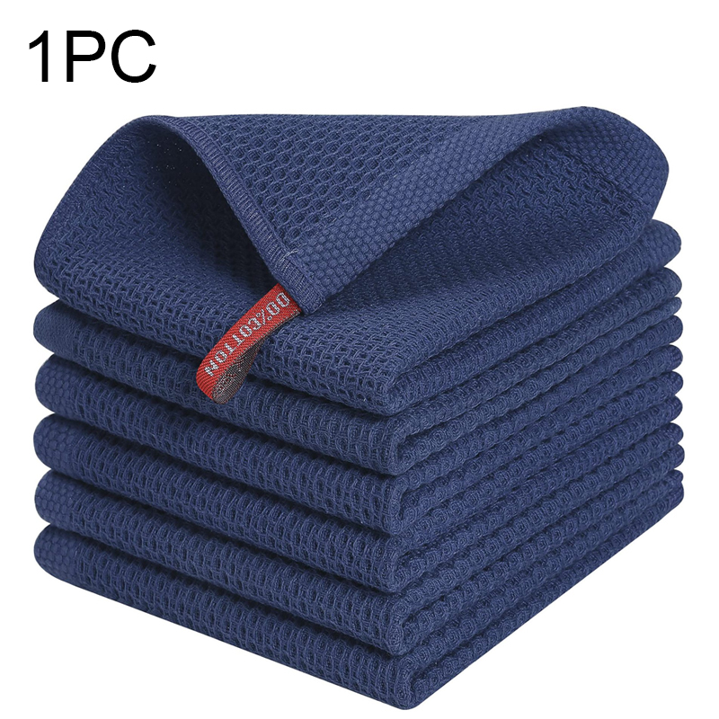 Toalha de algodão macia absorvente pano de prato cozinha favo de mel toalha de lavagem de rosto respirável pano de limpeza doméstica pano de lavagem: Verde claro / 1