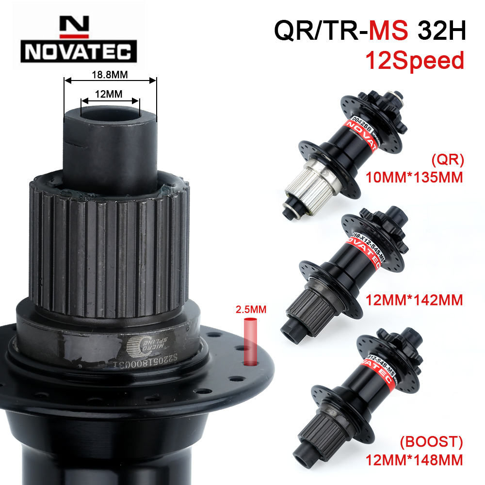 Novatec Bicycle Hub D042SB D442SB Hubs Sealed Bearing MTB Bike Hubs 28/32/36Holes Holes Micro Spline hub 8/9/10/11/12 Speed