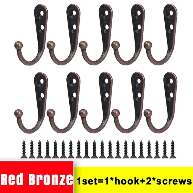 Juego de 40/1 ganchos de aleación con tornillos, gancho colgante para abrigos montado en la pared, organizador de cocina y baño, almacenamiento de llaves de ropa, soporte de estante de Metal: XXL / Gris claro