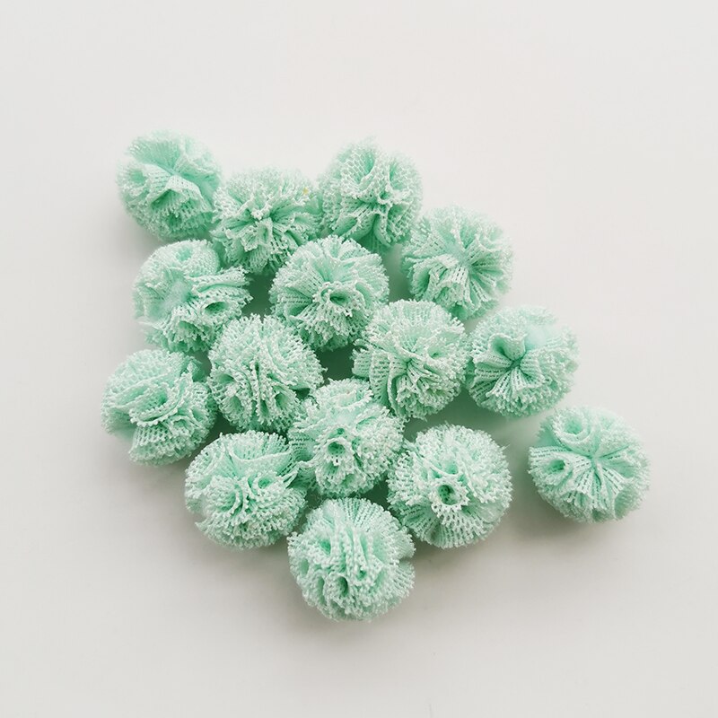 100 Stks/partij 15Mm 10 Kleuren Mesh Bloem Bal Voor Naaien Op Sjaal Schoenen Hoeden Bont Diy Ambachten Haar Clip accessoires: 6