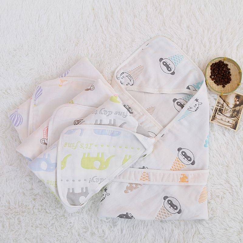 Baby Inbakeren Winter Wrap Slapen Zachte Katoen Vierkante Deken Infant Peuters Badjas Handdoek Leuke Cartoon Patronen
