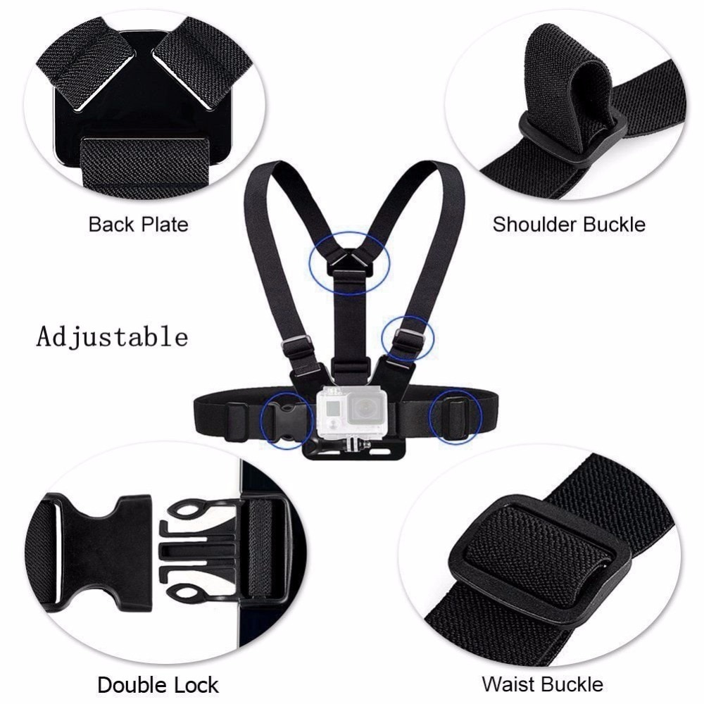 GoPro Accessories Adjustable Chest Mount Harness Chest Strap Belt for GoPro HD Hero6 5 4 3+ 3 1 2 SJ4000 SJ5000 Sport Camera